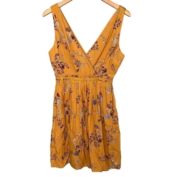Willow and Clay Mustard Yellow Floral Dress Women's Size S - Picture 1 of 6